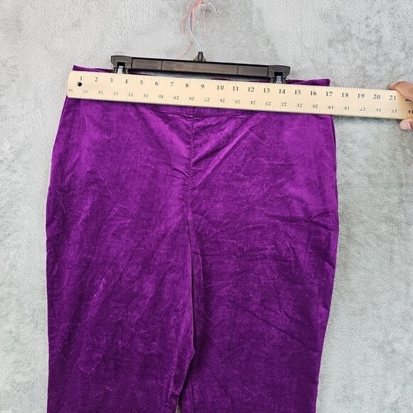 J. Jill Velvet Pants Womens Size 14 Purple Slim Fit Ankle Skinny Stretch NWT - Picture 7 of 13